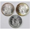 Image 2 : THREE GEM BU AMERICAN SILVER EAGLES