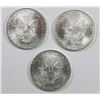 Image 2 : THREE 1999 AMERICAN SILVER EAGLES