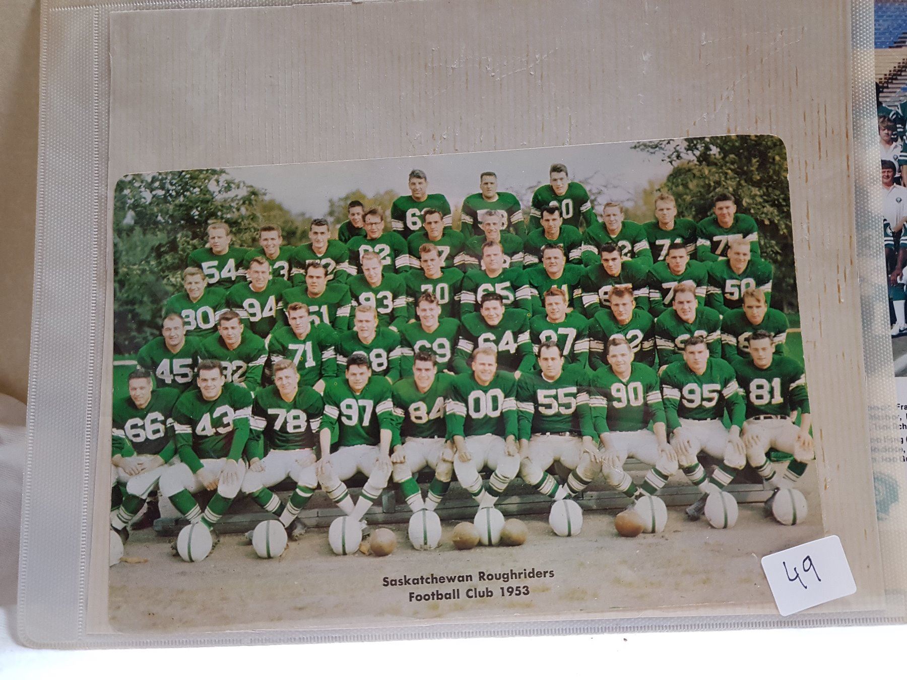 Old Saskatchewan Rough Rider SASK ROUGHRIDERS TEAM PHOTOS (1953 AND 1981)
