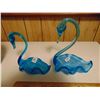 Image 2 : AUQA MARINE BLUE GLASS BLOWN GLASS SWANS