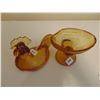 Image 2 : AMBER GLASS ROOSTER SCARCE MATCHES NESTING HEN