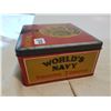 Image 4 : WORLD NAVY TOBACCO TIN (7.25" X 6.5" X 3.25")