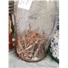 Image 2 : LOT OF 4 JARS OF MISC ITEMS (OLD NAILS, POKER CHIPS, EARRINGS, ETC)