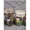 Image 3 : LOT OF 4 JARS OF MISC ITEMS (TOYS, BUTTONS, KEY CHAINS, ETC)