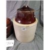 Image 3 : LOT OF 2 POTTERY ITEMS (BROWN BEAN POT & FOOD PRESERVER CROCK)