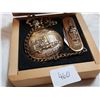 Image 2 : LOT INCLUDING A POCKET WATCH AND KNIFE (SWANK) *IN WOOD BOX*