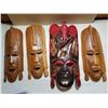 Image 1 : LOT OF 4 WOODEN MASKS