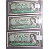 Image 1 : THREE (3) 1954 $1 BILLS, EF TO AU