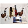 Image 1 : SMOKING PIPE LOT (4 PIPES, 2 STANDS, CLEANERS)