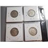 Image 2 : 1938 1939, 1940, 1941 SILVER 25 CENT COINS
