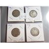 Image 1 : 1910, 1912, 1914, 1918 SILVER 25 CENT COINS