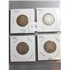 Image 2 : 1900, 1902, 1905, 1910 SILVER 25 CENT COINS