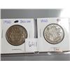 Image 1 : 1950 DESIGN AND HALF DESIGN 50 CENT SILVER COINS