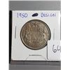 Image 2 : 1950 DESIGN AND HALF DESIGN 50 CENT SILVER COINS