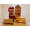 Image 1 : 2 MATCHBOX HOLDERS, WOODEN AND TIN, OLD