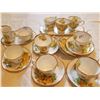 Image 2 : ROYAL ALBERT TEAROSE 8 CUP SAUCERS, CREAM & SUGAR