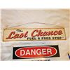 Image 2 : 2 SIGNS 19" X 4", DANGER SIGN 14" X 10"