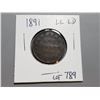 Image 1 : 1891 LLLD 1 CENT COIN
