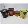 Image 1 : LOT OF 4 CIGARETTE TINS (BLUE RIBBON, BIG BEN, TOP, SIR WALTER RALEIGH)