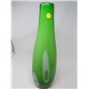 Image 1 : GREEN WITH WHITE DOTS VASE (BASE 4", 18.5"T)