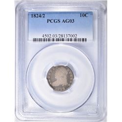 1824/2 BUST DIME, PCGS AG-3