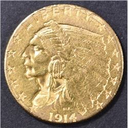 1914-D $2.5 GOLD INDIAN AU/BU