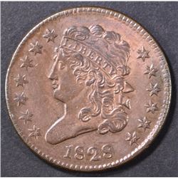 1828 HALF CENT BU RB
