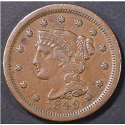 1849 LARGE CENT XF+