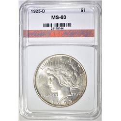 1923 D PEACE DOLLAR, AGP CH BU