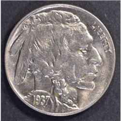 1937-D 3-LEGGED BUFFALO NICKEL, CH BU+ SUPER COIN!
