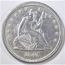 1845 SEATED QUARTER AU/BU