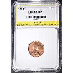 1958 LINCOLN CENT LVCS SUPERB GEM BU RED