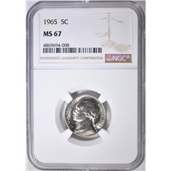1965 JEFFERSON NICKEL NGC MS-67 RARE