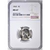 Image 1 : 1965 JEFFERSON NICKEL NGC MS-67 RARE