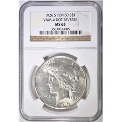 1926-S PEACE DOLLAR  NGC MS-63 VAM-4 DOT REVERSE
