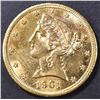 Image 1 : 1901-S $5 GOLD LIBERTY  BU SOME MARKS REV.