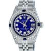 Rolex Ladies Stainless Steel Diamond Lugs Royal Blue String VVS Diamond Datejust