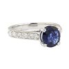 2.47 ctw Sapphire and Diamond Ring - 14KT White Gold