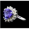 5.25 ctw Tanzanite And Diamond Ring - 14KT White Gold