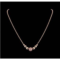 1.40 ctw Diamond Necklace - 14KT Rose Gold