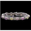14KT White Gold 6.67 ctw Multicolor Sapphire and Diamond Bracelet