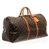 Image 4 : Louis Vuitton Monogram Canvas Leather Keepall 55 cm Duffle Bag Luggage