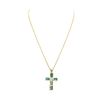 Image 1 : 5.45 ctw Emerald and Diamond Pendant with Chain - 14KT Yellow And White Gold