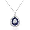 18k White Gold 1.71CTW Diamond and Blue Sapphire Pendant, (SI2-SI3/H-I)