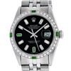 Image 1 : Rolex Mens Stainless Steel Black Baguette Diamond 36MM Datejust Wristwatch