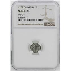 1782 Germany Nurnberg Pfennig Coin NGC MS64