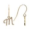 Image 2 : 0.22 ctw Diamond Initial French Wire Earrings - 14KT Yellow Gold