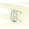 Image 5 : 18k White Gold Invisible Set 4.20 ctw Princess & Round Diamond Wide Band Ring