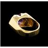 Image 3 : 3.00 ctw Amethyst and Diamond Ring - 14KT Yellow Gold