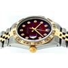 Image 7 : Rolex Mens 2 Tone 14K Red Vignette Pyramid Diamond 36MM Datejust Wristwatch